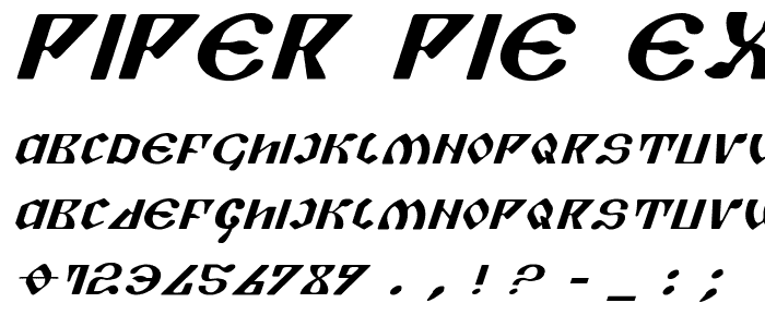 Piper Pie ExpItal font